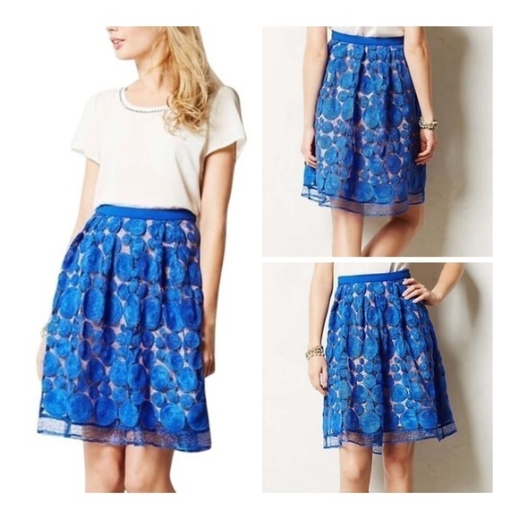 EVA Franco for Anthropologie Albastru Circle Skirt